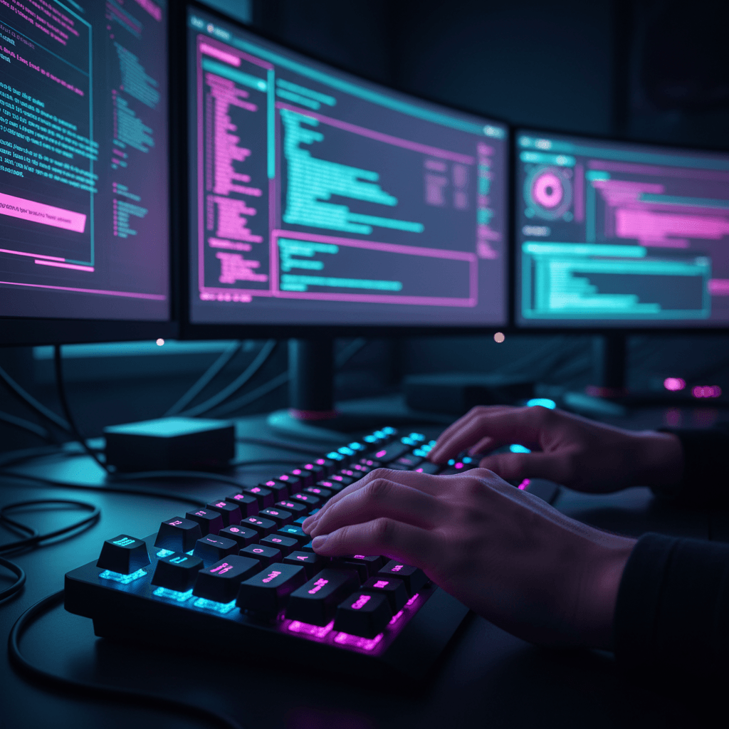 Developer optimizing website performance metrics on screen